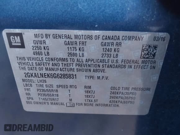 ✅ 2016 GMC Terrain SLE • VIN: 2GKALNEK6G6285831 • Lot: 43805184. Wystawiony na IAAI z przebiegiem 92 385 mil. Bezpłatny archiwum sprzedaży aukcyjnych z USA i szczegółowy raport historii pojazdu na DreamBid. Zdjęcie 9.