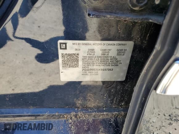 ✅ 2019 Chevrolet Impala Premier • VIN: 2G1105S31K9157353 • Лот: 67248784. Опубликован ранее на Copart с пробегом 80 979 миль. Бесплатный доступ к архиву аукционных продаж из США и подробный отчёт об истории автомобиля на DreamBid. Изображение 10.