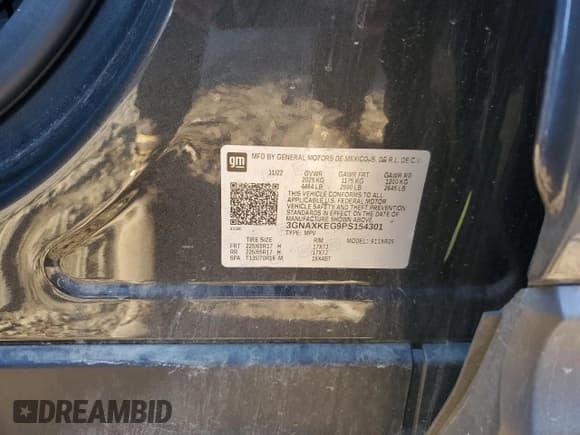 ✅ 2023 Chevrolet Equinox LT • VIN: 3GNAXKEG9PS154301 • Lot: 92678555. Listed on Copart with 45,895 mi. Free auction sales archive from the USA and detailed vehicle history report at DreamBid. Image 12.