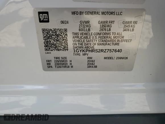 ✅ 2024 Cadillac XT6 AWD Sport • VIN: 1GYKPHRS2RZ757640 • Lot: 68289395. Listed on Copart with 3,155 mi. Free auction sales archive from the USA and detailed vehicle history report at DreamBid. Image 13.