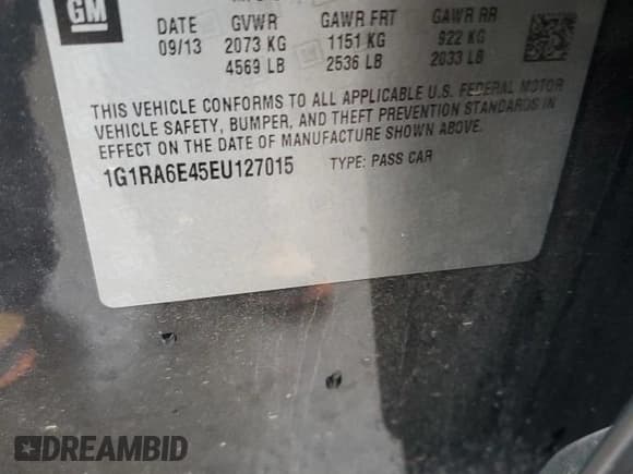 ✅ 2014 Chevrolet Volt • VIN: 1G1RA6E45EU127015 • Lot: 85068234. Wystawiony na Copart z przebiegiem 167 118 mil. Bezpłatny archiwum sprzedaży aukcyjnych z USA i szczegółowy raport historii pojazdu na DreamBid. Zdjęcie 12.