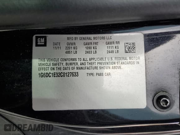 ✅ 2012 Cadillac CTS • VIN: 1G6DC1E32C0127633 • Лот: 92807175. Опубликован ранее на Copart с пробегом 162 079 миль. Бесплатный доступ к архиву аукционных продаж из США и подробный отчёт об истории автомобиля на DreamBid. Изображение 12.