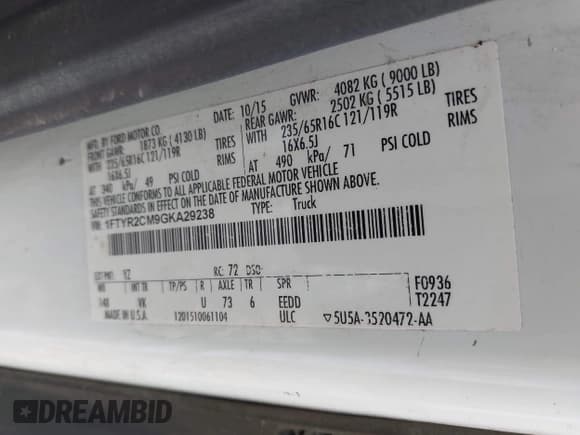 ✅ 2016 Ford Transit Cargo • VIN: 1FTYR2CM9GKA29238 • Лот: 43622611. Опубликован ранее на IAAI с пробегом 174 314 миль. Бесплатный доступ к архиву аукционных продаж из США и подробный отчёт об истории автомобиля на DreamBid. Изображение 9.