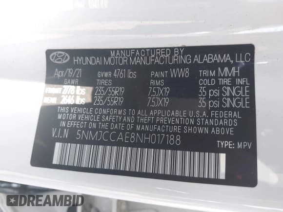 ✅ 2022 Hyundai Tucson SEL • VIN: 5NMJCCAE8NH017188 • Lot: 42821053. Wystawiony na IAAI z przebiegiem 53 717 mil. Bezpłatny archiwum sprzedaży aukcyjnych z USA i szczegółowy raport historii pojazdu na DreamBid. Zdjęcie 9.