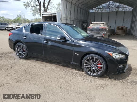 ✅ 2017 Infiniti Q50 Red Sport 400 • VIN: JN1FV7ARXHM870346 • Lot: 47727915. Listed on Copart with 81,685 mi. Free auction sales archive from the USA and detailed vehicle history report at DreamBid. Image 4.