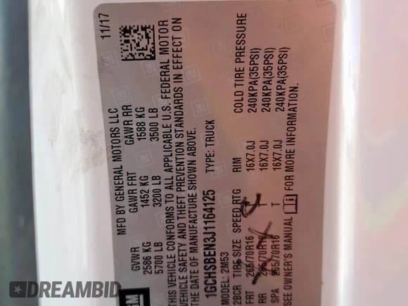 ✅ 2018 Chevrolet Colorado 2WD Work Truck • VIN: 1GCHSBEN3J1164125 • Lot: 66027305. Listed on Copart with 104,233 mi. Free auction sales archive from the USA and detailed vehicle history report at DreamBid. Image 12.