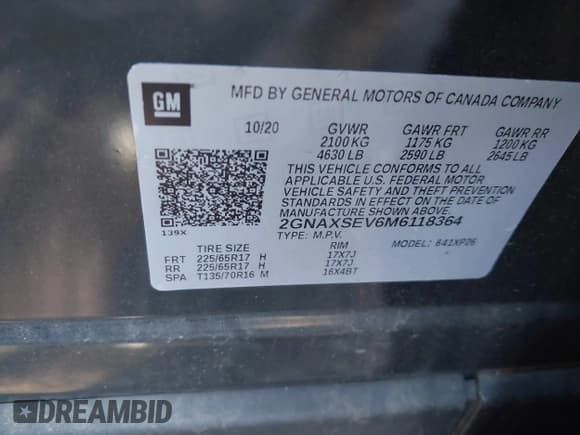 ✅ 2021 Chevrolet Equinox LS • VIN: 2GNAXSEV6M6118364 • Лот: 43417662. Опубликован ранее на IAAI с пробегом 50 780 миль. Бесплатный доступ к архиву аукционных продаж из США и подробный отчёт об истории автомобиля на DreamBid. Изображение 9.