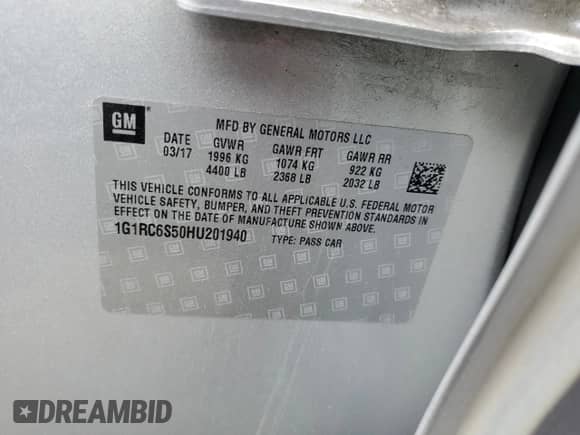 2017 Chevrolet Volt LT z VIN 1G1RC6S50HU201940, wystawiony jako Copart lot #64670033 z przebiegiem 224 385 mil mil oraz . Historia ofert i sprzedaży dostępna na DreamBid. Obrazek 12.