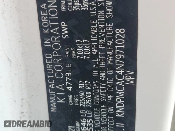 ✅ 2022 Kia Sportage LX • VIN: KNDPMCAC4N7971028 • Lot: 93002655. Listed on Copart with 47,076 mi. Free auction sales archive from the USA and detailed vehicle history report at DreamBid. Image 13.