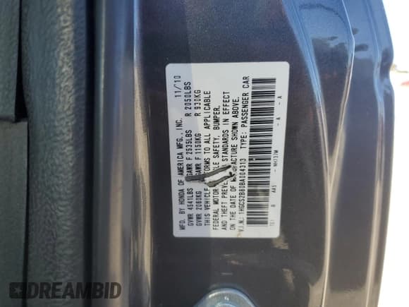 ✅ 2011 Honda Accord EX-L • VIN: 1HGCS2B80BA004313 • Лот: 82541975. Опубликован ранее на Copart с пробегом 224 745 миль. Бесплатный доступ к архиву аукционных продаж из США и подробный отчёт об истории автомобиля на DreamBid. Изображение 12.