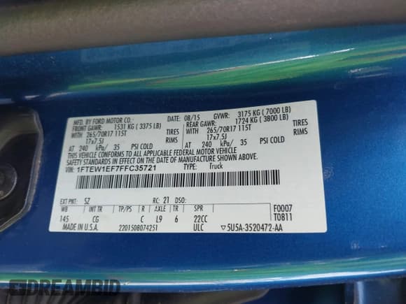 ✅ 2015 Ford F-150 XLT • VIN: 1FTEW1EF7FFC35721 • Lot: 42468894. Wystawiony na IAAI z przebiegiem 125 387 mil. Bezpłatny archiwum sprzedaży aukcyjnych z USA i szczegółowy raport historii pojazdu na DreamBid. Zdjęcie 9.
