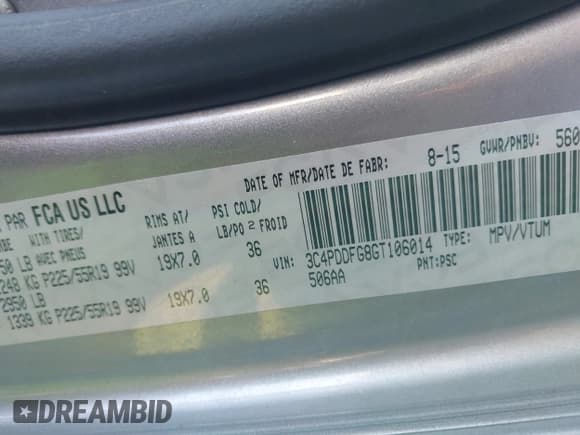 ✅ 2016 Dodge Journey R/T • VIN: 3C4PDDFG8GT106014 • Лот: 40653735. Опубликован ранее на IAAI с пробегом 173 413 миль. Бесплатный доступ к архиву аукционных продаж из США и подробный отчёт об истории автомобиля на DreamBid. Изображение 9.