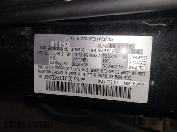 ✅ 2018 Mazda CX-5 Touring • VIN: JM3KFBCM2J0380100 • Lot: 43777906. Wystawiony na IAAI z przebiegiem 108 960 mil. Bezpłatny archiwum sprzedaży aukcyjnych z USA i szczegółowy raport historii pojazdu na DreamBid. Zdjęcie 9.