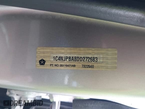 ✅ 2013 Jeep Patriot Sport • VIN: 1C4NJPBA8DD272683 • Лот: 42521782. Опубликован ранее на IAAI с пробегом 116 488 миль. Бесплатный доступ к архиву аукционных продаж из США и подробный отчёт об истории автомобиля на DreamBid. Изображение 9.