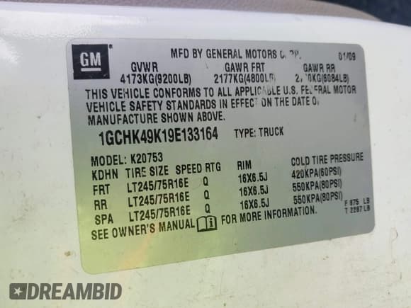 ✅ 2009 Chevrolet Silverado 2500HD Work Truck • VIN: 1GCHK49K19E133164 • Лот: 43423369. Опубликован ранее на IAAI с пробегом 304 182 миль. Бесплатный доступ к архиву аукционных продаж из США и подробный отчёт об истории автомобиля на DreamBid. Изображение 9.