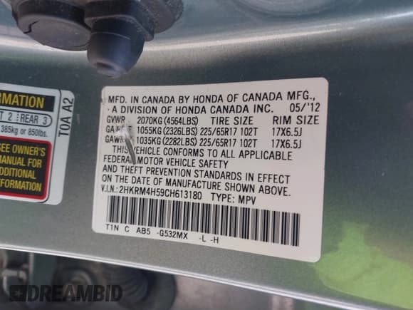 ✅ 2012 Honda CR-V EX • VIN: 2HKRM4H59CH613180 • Lot: 41790567. Wystawiony na IAAI z przebiegiem 137 267 mil. Bezpłatny archiwum sprzedaży aukcyjnych z USA i szczegółowy raport historii pojazdu na DreamBid. Zdjęcie 9.