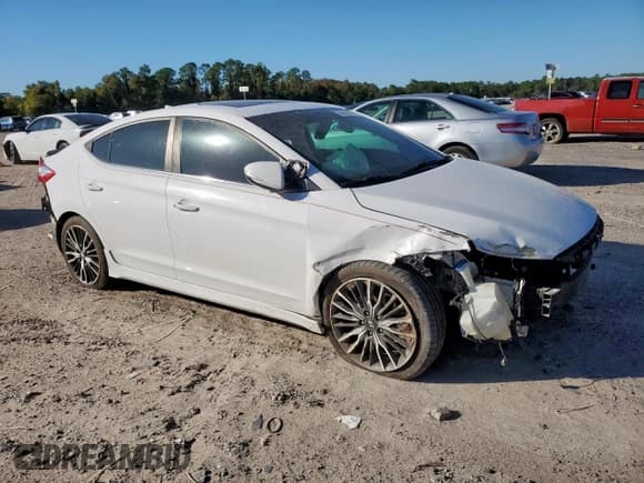 ✅ 2018 Hyundai Elantra Sport • VIN: KMHD04LB3JU524545 • Lot: 90635665. Listed on Copart with 105,384 mi. Free auction sales archive from the USA and detailed vehicle history report at DreamBid. Image 4.