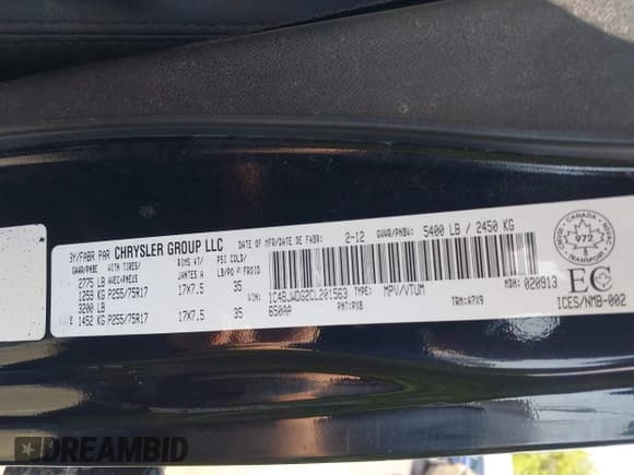 ✅ 2012 Jeep Wrangler Unlimited Sport • VIN: 1C4BJWDG2CL201563 • Lot: 43083863. Listed on IAAI with Not provided. Free auction sales archive from the USA and detailed vehicle history report at DreamBid. Image 9.