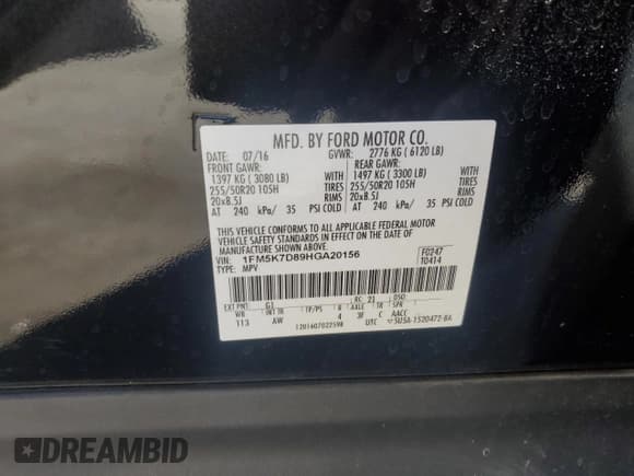 ✅ 2017 Ford Explorer XLT • VIN: 1FM5K7D89HGA20156 • Лот: 89859885. Опубликован ранее на Copart с пробегом 112 091 миль. Бесплатный доступ к архиву аукционных продаж из США и подробный отчёт об истории автомобиля на DreamBid. Изображение 13.