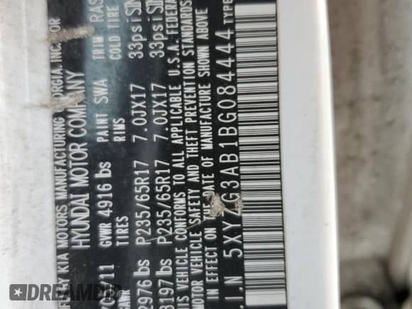 2011 Hyundai Santa Fe GLS z VIN 5XYZG3AB1BG084444, wystawiony jako Copart lot #86159525 z przebiegiem 105 364 mil mil oraz Szkoda całkowita • Salvage title. Historia ofert i sprzedaży dostępna na DreamBid. Obrazek 12.