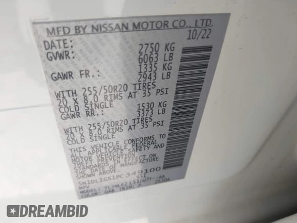 ✅ 2023 Infiniti QX60 Sensory • VIN: 5N1DL1GS1PC349100 • Лот: 42145464. Опубликован ранее на IAAI с пробегом 40 895 миль. Бесплатный доступ к архиву аукционных продаж из США и подробный отчёт об истории автомобиля на DreamBid. Изображение 9.