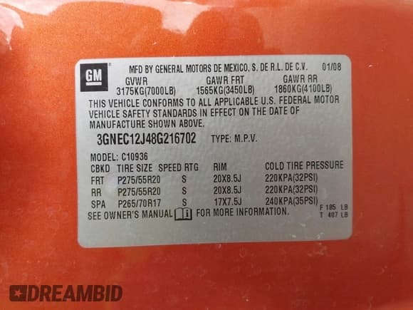 ✅ 2008 Chevrolet Avalanche LTZ • VIN: 3GNEC12J48G216702 • Lot: 41753596. Listed on IAAI with 299,925 mi. Free auction sales archive from the USA and detailed vehicle history report at DreamBid. Image 9.