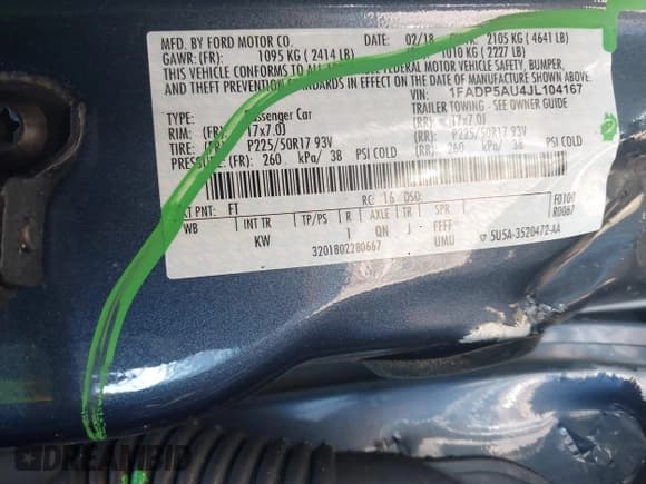 ✅ 2018 Ford C-Max SE • VIN: 1FADP5AU4JL104167 • Lot: 43774021. Listed on IAAI with 73,834 mi. Free auction sales archive from the USA and detailed vehicle history report at DreamBid. Image 9.