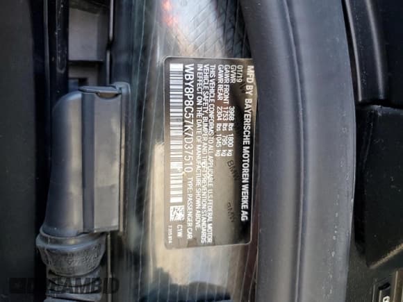 ✅ 2019 BMW i3 s • VIN: WBY8P8C57K7D37510 • Lot: 60953414. Wystawiony na Copart z przebiegiem Nie podano. Bezpłatny archiwum sprzedaży aukcyjnych z USA i szczegółowy raport historii pojazdu na DreamBid. Zdjęcie 12.