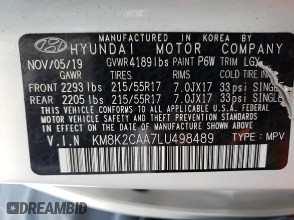✅ 2020 Hyundai Kona SEL • VIN: KM8K2CAA7LU498489 • Лот: 67074293. Опубликован ранее на Copart с пробегом 22 847 миль. Бесплатный доступ к архиву аукционных продаж из США и подробный отчёт об истории автомобиля на DreamBid. Изображение 13.