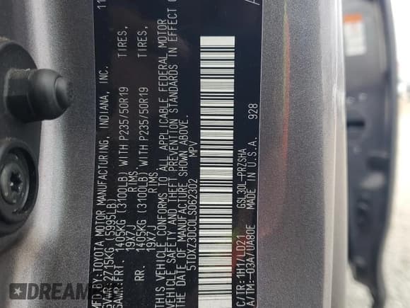 ✅ 2020 Toyota Sienna SE • VIN: 5TDXZ3DC0LS062302 • Lot: 46988815. Wystawiony na Copart z przebiegiem 97 304 mil. Bezpłatny archiwum sprzedaży aukcyjnych z USA i szczegółowy raport historii pojazdu na DreamBid. Zdjęcie 13.