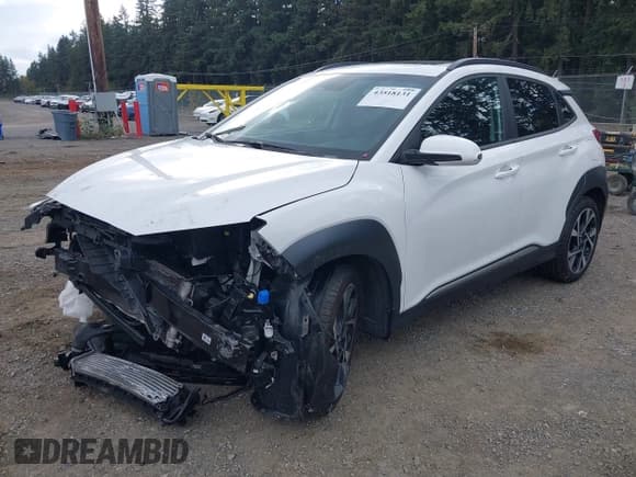 ✅ 2023 Hyundai Kona Limited • VIN: KM8K5CA32PU966756 • Lot: 43518131. Listed on IAAI with 34,961 mi. Free auction sales archive from the USA and detailed vehicle history report at DreamBid. Image 2.