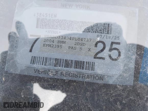 ✅ 2004 BMW 3 Series 325Ci • VIN: WBABD33434PL04737 • Lot: 41141474. Listed on IAAI with 168,618 mi. Free auction sales archive from the USA and detailed vehicle history report at DreamBid. Image 9.