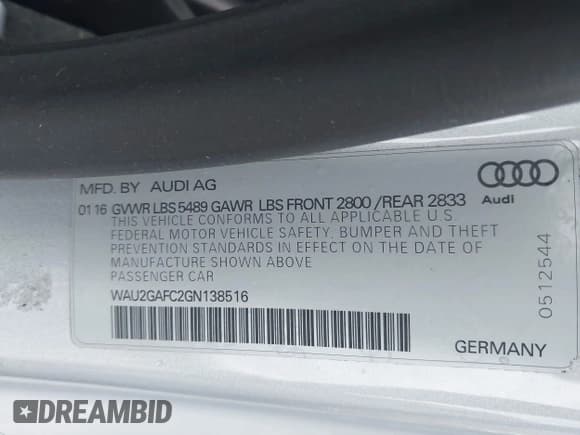 ✅ 2016 Audi A7 Prestige • VIN: WAU2GAFC2GN138516 • Lot: 43416584. Listed on IAAI with Not provided. Free auction sales archive from the USA and detailed vehicle history report at DreamBid. Image 9.