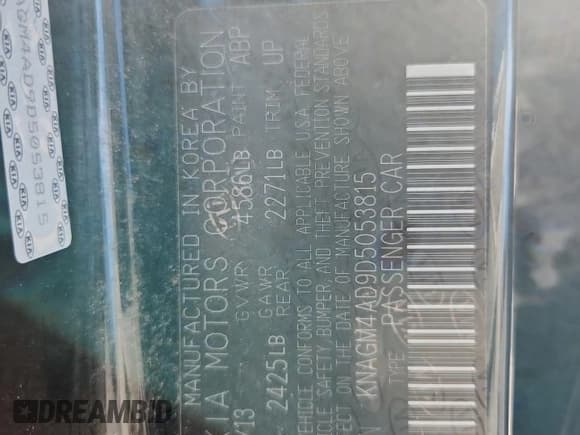 ✅ 2013 Kia Optima EX • VIN: KNAGM4AD9D5053815 • Lot: 85191875. Wystawiony na Copart z przebiegiem 104 755 mil. Bezpłatny archiwum sprzedaży aukcyjnych z USA i szczegółowy raport historii pojazdu na DreamBid. Zdjęcie 12.