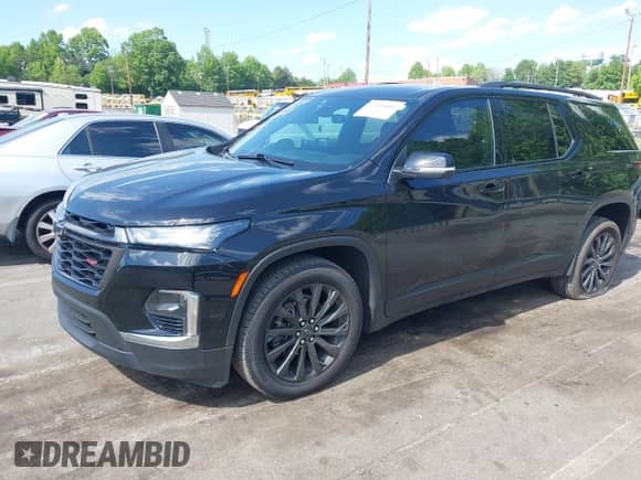 2023 Chevrolet Traverse RS with VIN 1GNERJKW0PJ261238, listed as a IAAI auction lot 42216461 with 33,289 mi miles and . Bid and sale history available at DreamBid. Image 2.