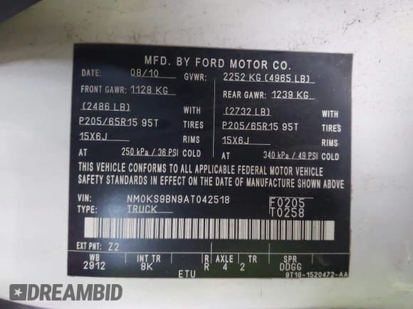 ✅ 2010 Ford Transit Connect XLT • VIN: NM0KS9BN9AT042518 • Lot: 43916855. Listed on IAAI with 229,140 mi. Free auction sales archive from the USA and detailed vehicle history report at DreamBid. Image 9.