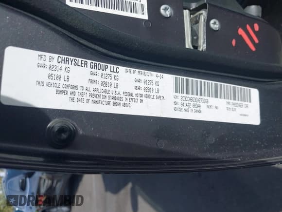 ✅ 2014 Chrysler 300 S • VIN: 2C3CCABG3EH273168 • Лот: 43624958. Опубликован ранее на IAAI с пробегом 143 277 миль. Бесплатный доступ к архиву аукционных продаж из США и подробный отчёт об истории автомобиля на DreamBid. Изображение 9.