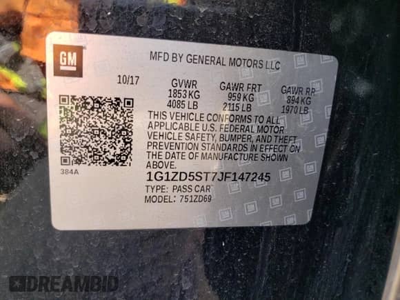 2018 Chevrolet Malibu LT z VIN 1G1ZD5ST7JF147245, wystawiony jako Copart lot #67769435 z przebiegiem 136 515 mil mil oraz Szkoda całkowita • Salvage title. Historia ofert i sprzedaży dostępna na DreamBid. Obrazek 12.