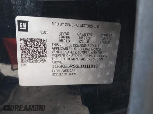 ✅ 2020 Cadillac CT6 Premium Luxury • VIN: 1G6KE5RS3LU111816 • Lot: 43561649. Listed on IAAI with 51,429 mi. Free auction sales archive from the USA and detailed vehicle history report at DreamBid. Image 9.