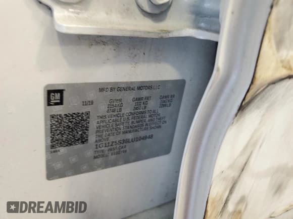 ✅ 2020 Chevrolet Impala LT • VIN: 1G11Z5S36LU104948 • Лот: 72200934. Опубликован ранее на Copart с пробегом 78 831 миль. Бесплатный доступ к архиву аукционных продаж из США и подробный отчёт об истории автомобиля на DreamBid. Изображение 12.