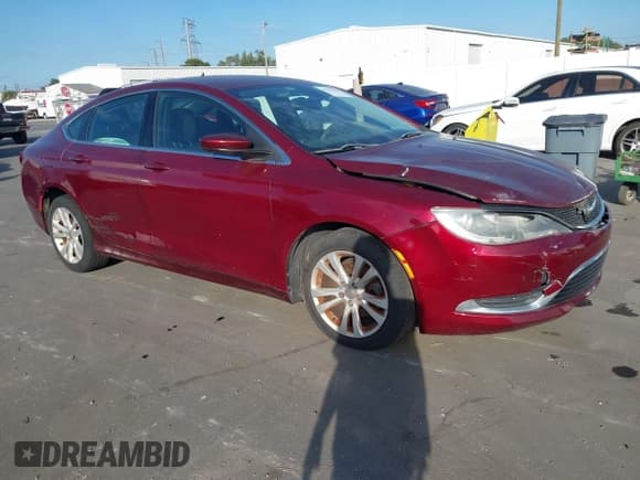 ✅ 2015 Chrysler 200 Limited • VIN: 1C3CCCAB1FN628882 • Lot: 43622543. Listed on IAAI with 90,988 mi. Free auction sales archive from the USA and detailed vehicle history report at DreamBid. Image 1.