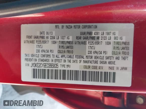 ✅ 2014 Mazda CX-5 Touring • VIN: JM3KE2CY9E0366805 • Lot: 43557677. Wystawiony na IAAI z przebiegiem 210 857 mil. Bezpłatny archiwum sprzedaży aukcyjnych z USA i szczegółowy raport historii pojazdu na DreamBid. Zdjęcie 9.