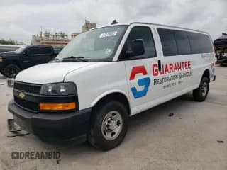 ✅ 2023 Chevrolet Express Passenger LS • VIN: 1GAZGNFP6P1205159 • Lot: 54216095. Listed on Copart with 33,752 mi. Free auction sales archive from the USA and detailed vehicle history report at DreamBid. Image 1.