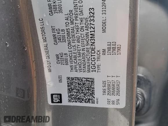 ✅ 2021 Chevrolet Colorado 4WD Z71 • VIN: 1GCGTDEN3M1273323 • Lot: 55360005. Listed on Copart with 52,679 mi. Free auction sales archive from the USA and detailed vehicle history report at DreamBid. Image 12.