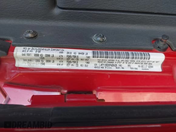 ✅ 1999 Jeep Wrangler Sport • VIN: 1J4FY19S2XP489428 • Лот: 43210167. Опубликован ранее на IAAI с пробегом 185 950 миль. Бесплатный доступ к архиву аукционных продаж из США и подробный отчёт об истории автомобиля на DreamBid. Изображение 9.