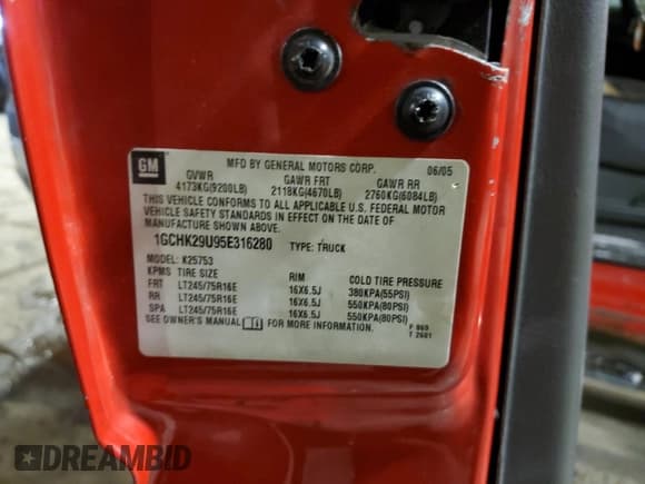 ✅ 2005 Chevrolet Silverado 2500HD LT • VIN: 1GCHK29U95E316280 • Lot: 45484385. Listed on Copart with 165,218 mi. Free auction sales archive from the USA and detailed vehicle history report at DreamBid. Image 12.