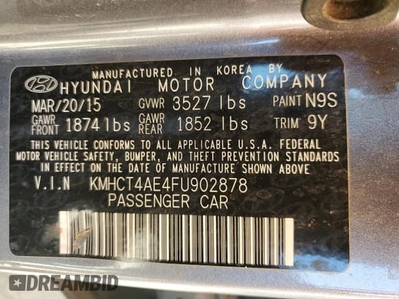 ✅ 2015 Hyundai Accent GLS • VIN: KMHCT4AE4FU902878 • Лот: 71189704. Опубликован ранее на Copart с пробегом 61 961 миль. Бесплатный доступ к архиву аукционных продаж из США и подробный отчёт об истории автомобиля на DreamBid. Изображение 12.