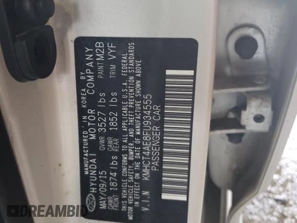 ✅ 2015 Hyundai Accent GLS • VIN: KMHCT4AE8FU934555 • Лот: 38929554. Опубликован ранее на Copart с пробегом 68 236 миль. Бесплатный доступ к архиву аукционных продаж из США и подробный отчёт об истории автомобиля на DreamBid. Изображение 12.