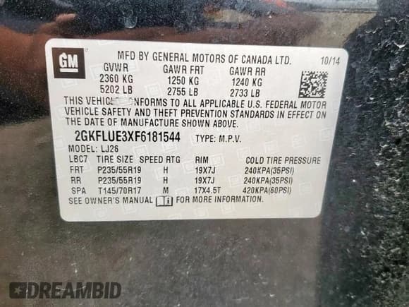 ✅ 2015 GMC Terrain Denali • VIN: 2GKFLUE3XF6181544 • Лот: 70060315. Опубликован ранее на Copart с пробегом 207 501 миль. Бесплатный доступ к архиву аукционных продаж из США и подробный отчёт об истории автомобиля на DreamBid. Изображение 13.