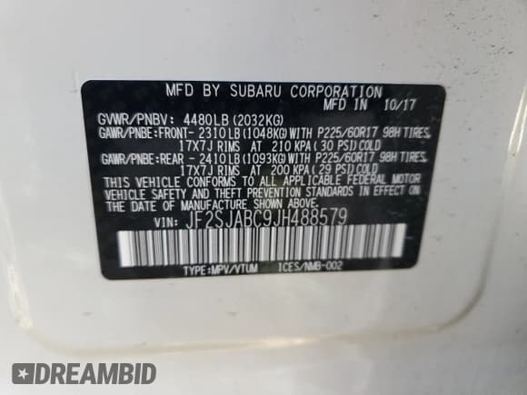 ✅ 2018 Subaru Forester • VIN: JF2SJABC9JH488579 • Lot: 85961435. Listed on Copart with 81,253 mi. Free auction sales archive from the USA and detailed vehicle history report at DreamBid. Image 12.